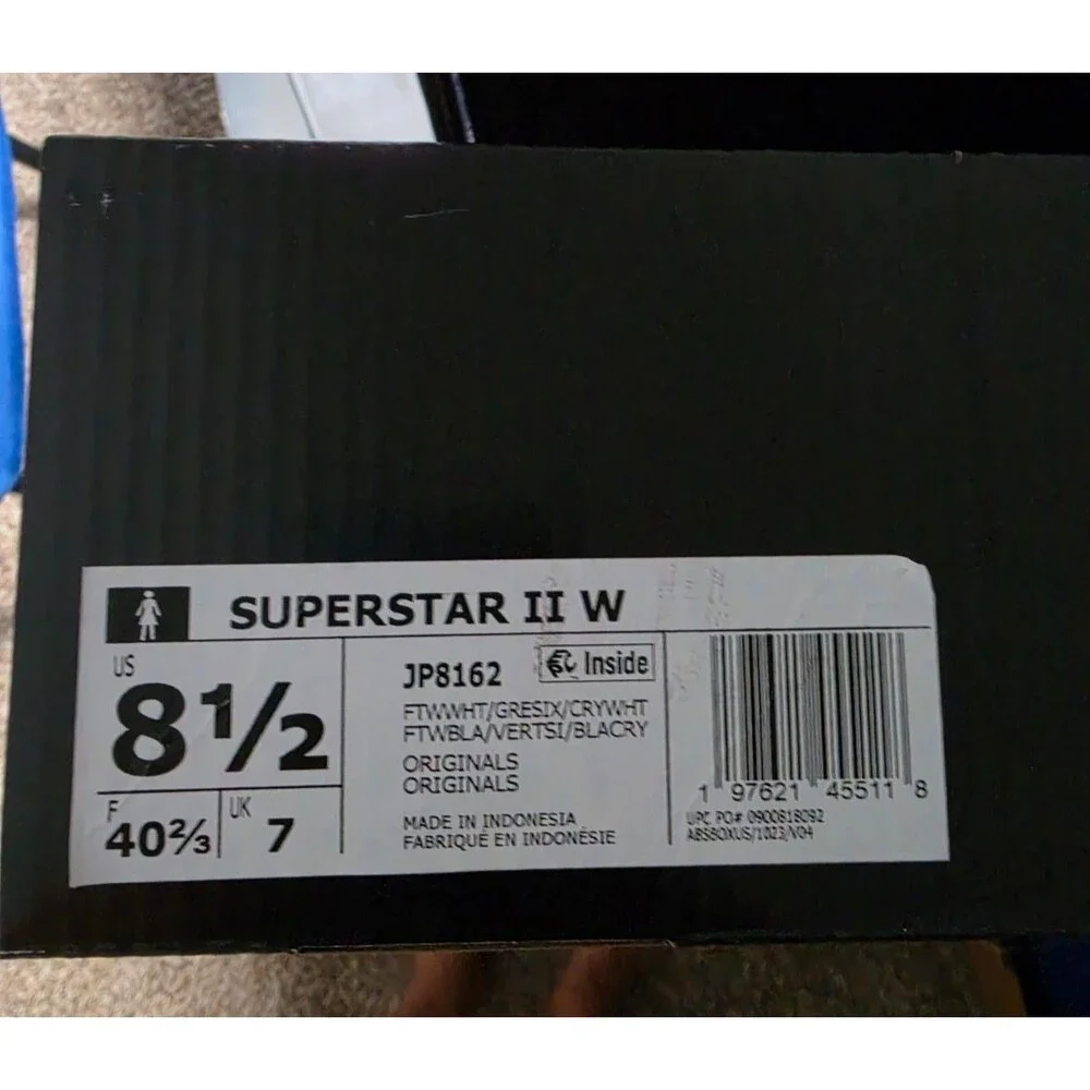 Adidas Superstar II W Women’s 8.5 Men’s 7.5 White Black Gold JP8162 New Repacked